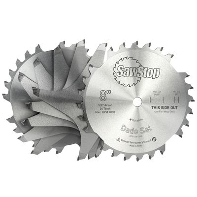 Premium Dado Set 203.2 X 15.875 X 24t 4 X 1/4', 1/8',1/16',3/32' Chip